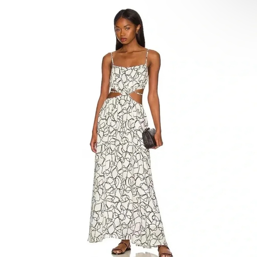 Astr Black and White Cutout Maxi Dress